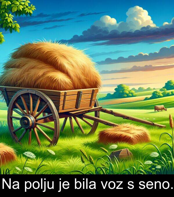 bila: Na polju je bila voz s seno.