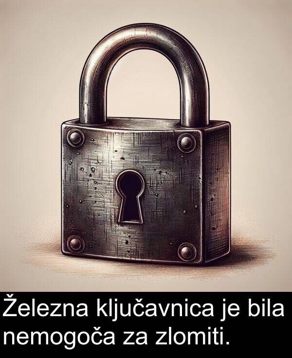 bila: Železna ključavnica je bila nemogoča za zlomiti.