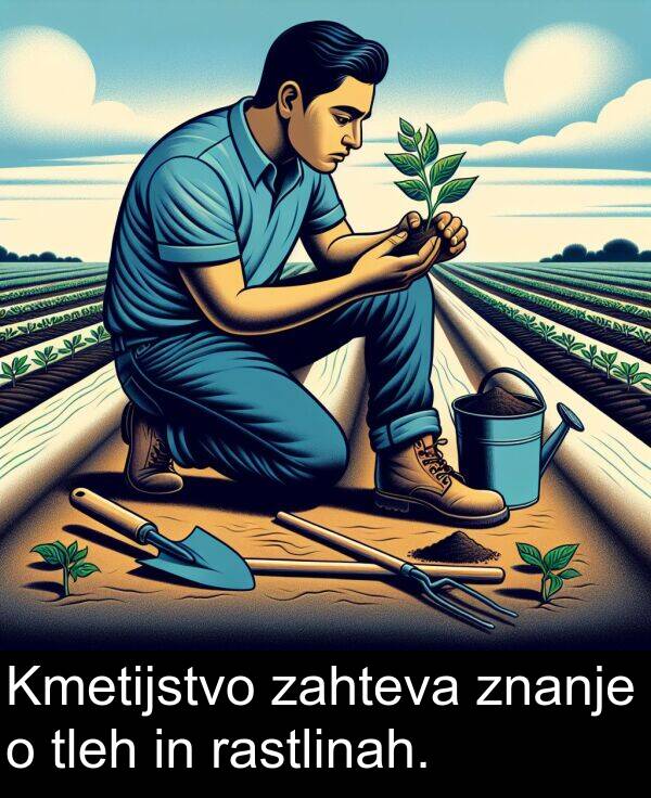 rastlinah: Kmetijstvo zahteva znanje o tleh in rastlinah.