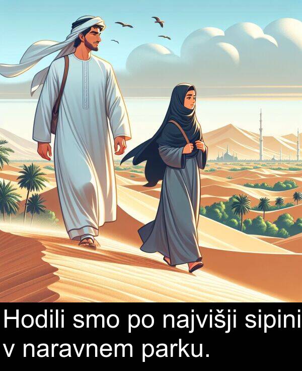 parku: Hodili smo po najvišji sipini v naravnem parku.