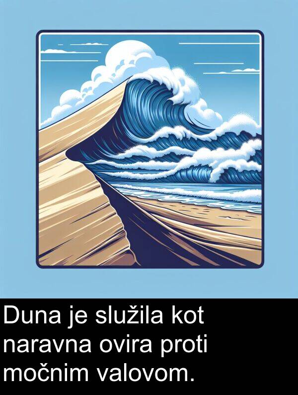 naravna: Duna je služila kot naravna ovira proti močnim valovom.