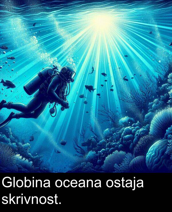 ostaja: Globina oceana ostaja skrivnost.