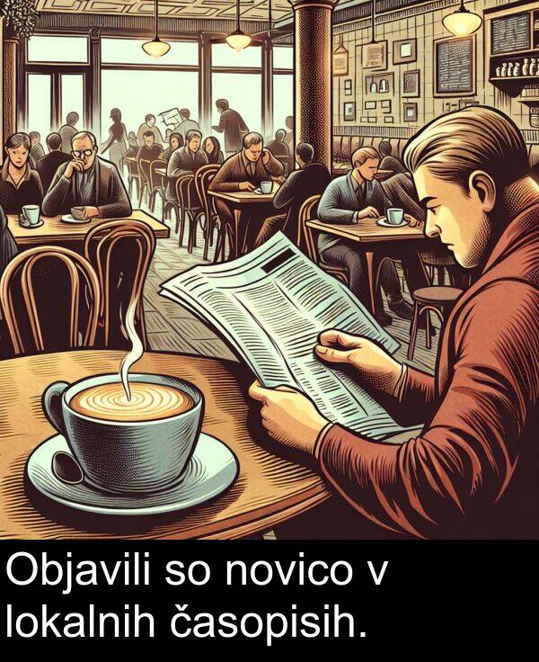 novico: Objavili so novico v lokalnih časopisih.