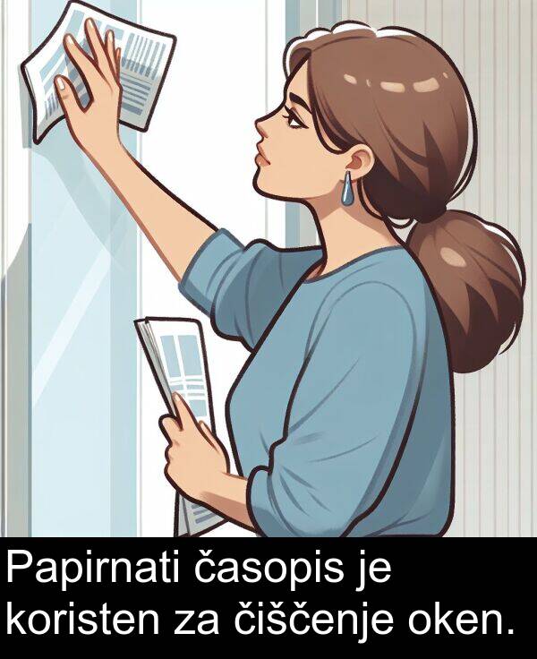 koristen: Papirnati časopis je koristen za čiščenje oken.