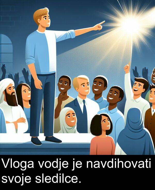 sledilce: Vloga vodje je navdihovati svoje sledilce.