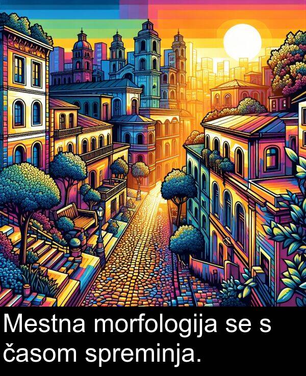 morfologija: Mestna morfologija se s časom spreminja.