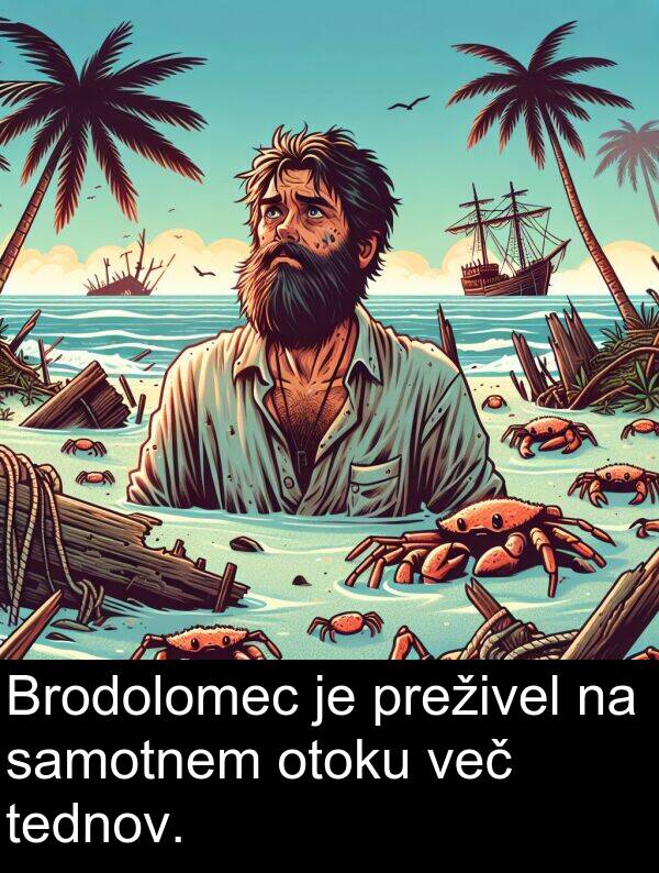 samotnem: Brodolomec je preživel na samotnem otoku več tednov.