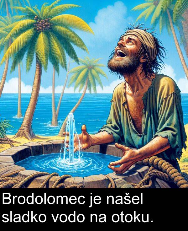 otoku: Brodolomec je našel sladko vodo na otoku.