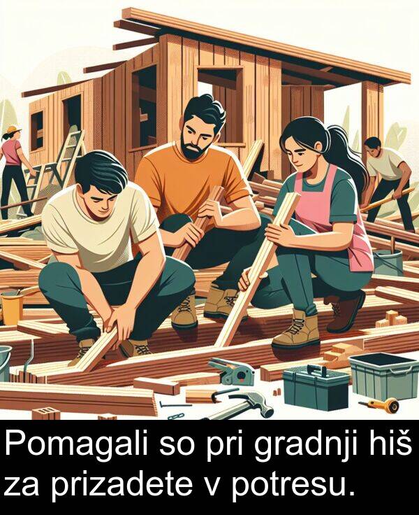 hiš: Pomagali so pri gradnji hiš za prizadete v potresu.