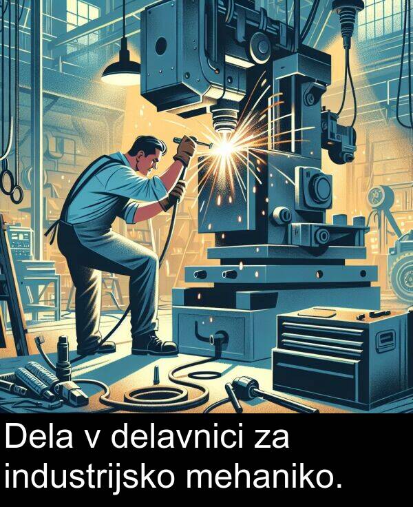 mehaniko: Dela v delavnici za industrijsko mehaniko.