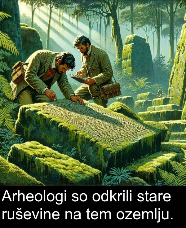 ozemlju: Arheologi so odkrili stare ruševine na tem ozemlju.