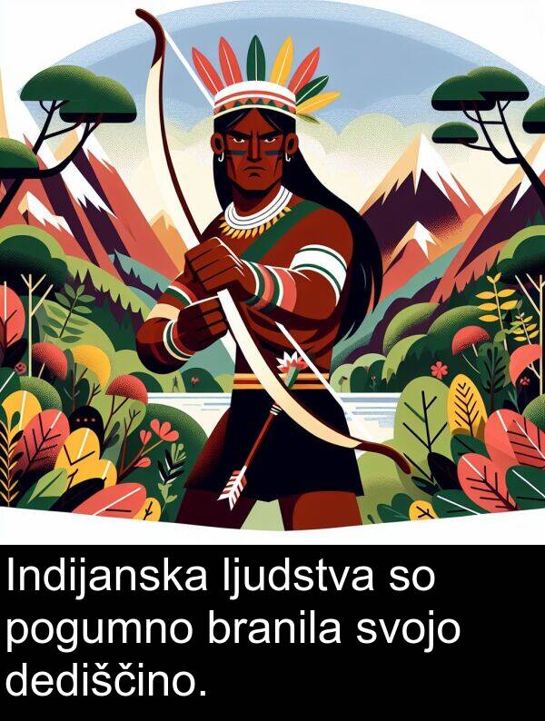pogumno: Indijanska ljudstva so pogumno branila svojo dediščino.