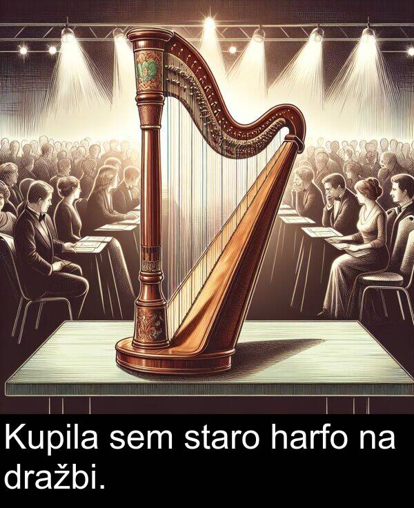 harfo: Kupila sem staro harfo na dražbi.