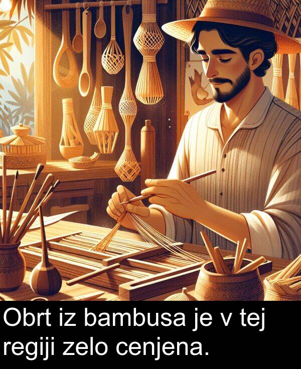 cenjena: Obrt iz bambusa je v tej regiji zelo cenjena.