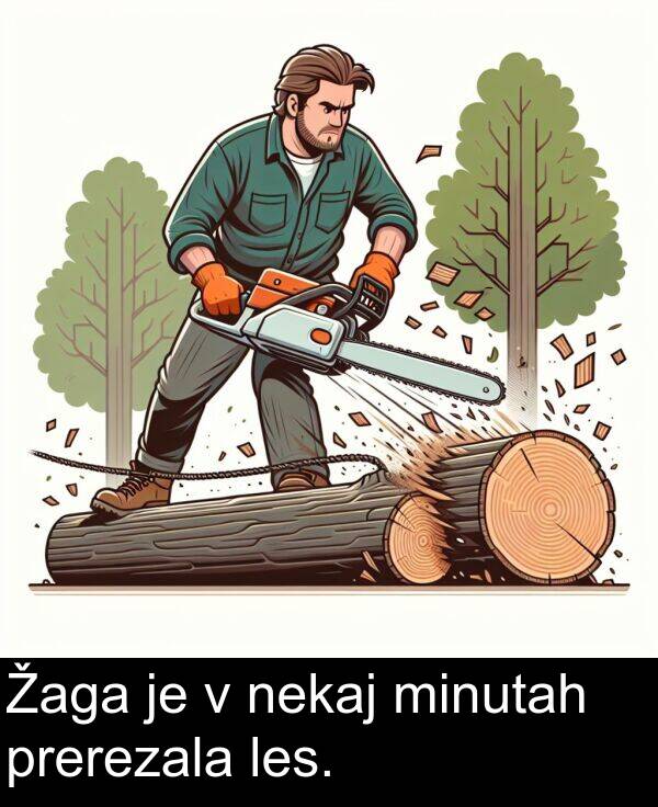 nekaj: Žaga je v nekaj minutah prerezala les.