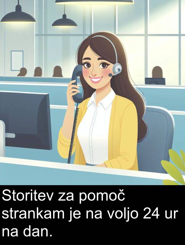 pomoč: Storitev za pomoč strankam je na voljo 24 ur na dan.