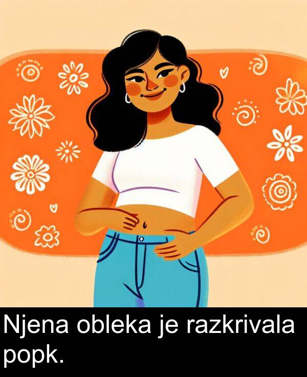 razkrivala: Njena obleka je razkrivala popk.