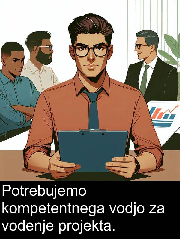 projekta: Potrebujemo kompetentnega vodjo za vodenje projekta.