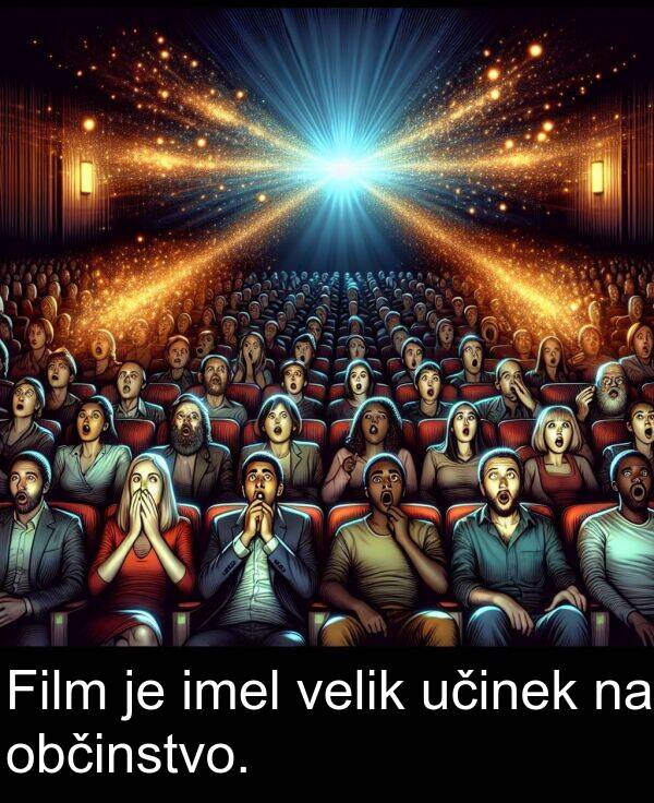 občinstvo: Film je imel velik učinek na občinstvo.