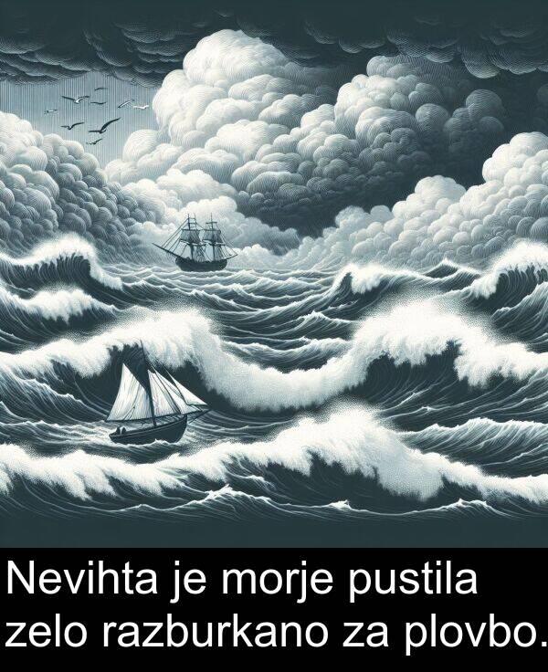 razburkano: Nevihta je morje pustila zelo razburkano za plovbo.