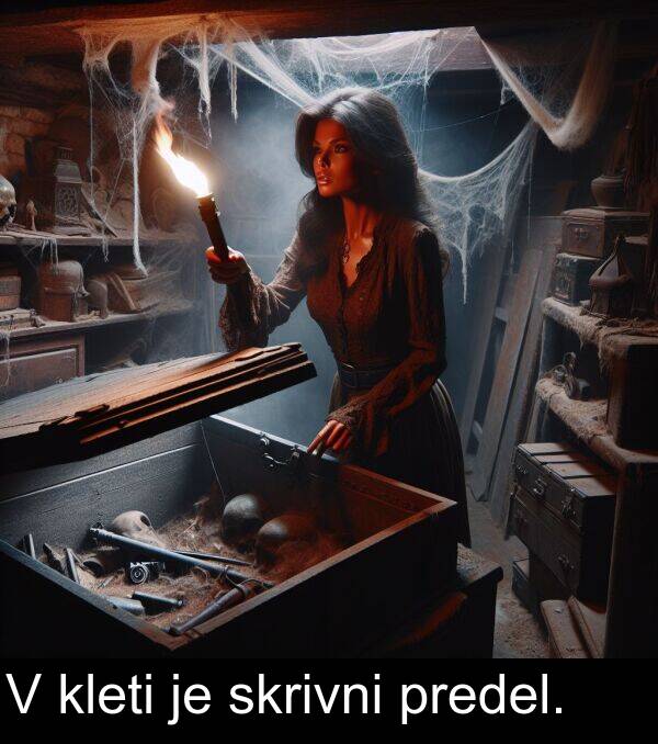 kleti: V kleti je skrivni predel.