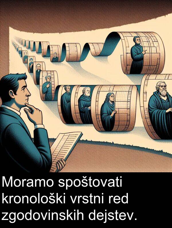 red: Moramo spoštovati kronološki vrstni red zgodovinskih dejstev.