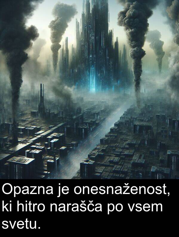 svetu: Opazna je onesnaženost, ki hitro narašča po vsem svetu.