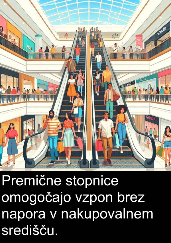 napora: Premične stopnice omogočajo vzpon brez napora v nakupovalnem središču.