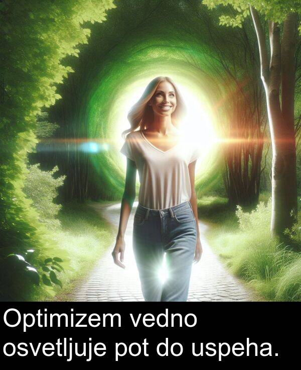 pot: Optimizem vedno osvetljuje pot do uspeha.