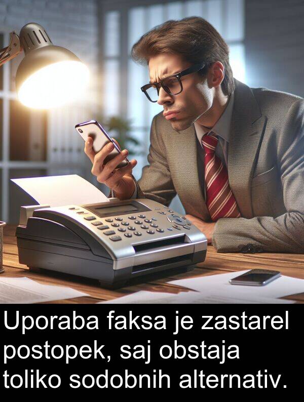 sodobnih: Uporaba faksa je zastarel postopek, saj obstaja toliko sodobnih alternativ.