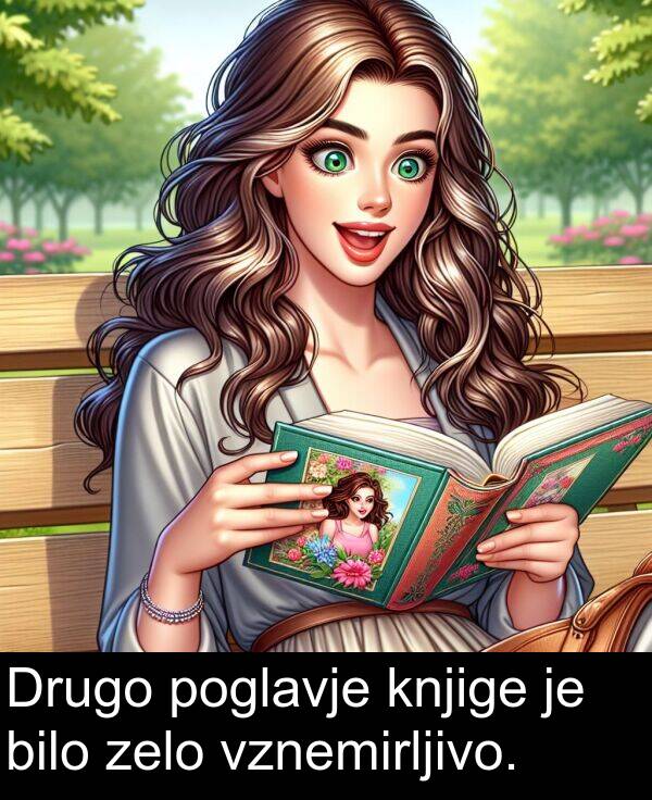 knjige: Drugo poglavje knjige je bilo zelo vznemirljivo.