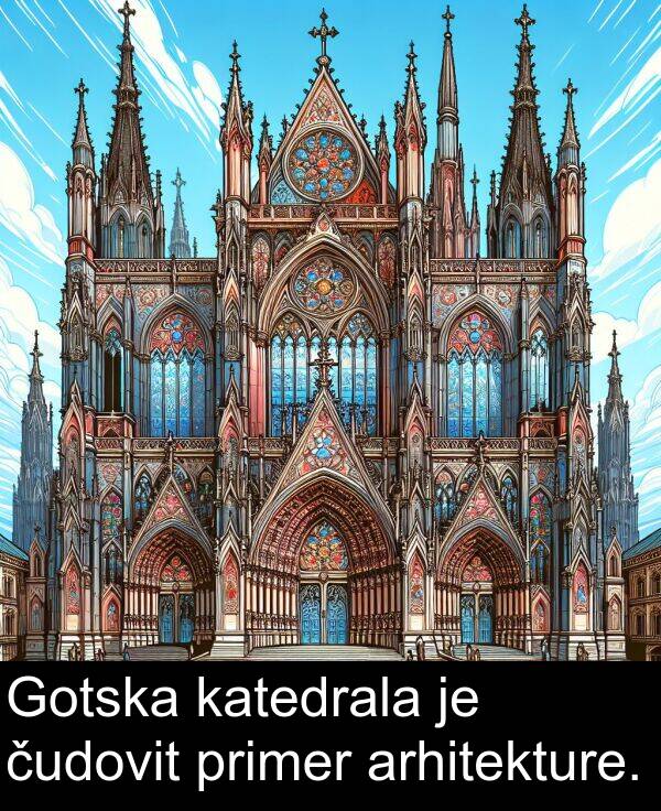 primer: Gotska katedrala je čudovit primer arhitekture.