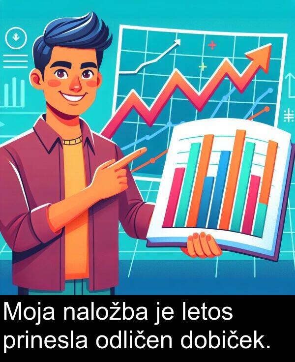 odličen: Moja naložba je letos prinesla odličen dobiček.