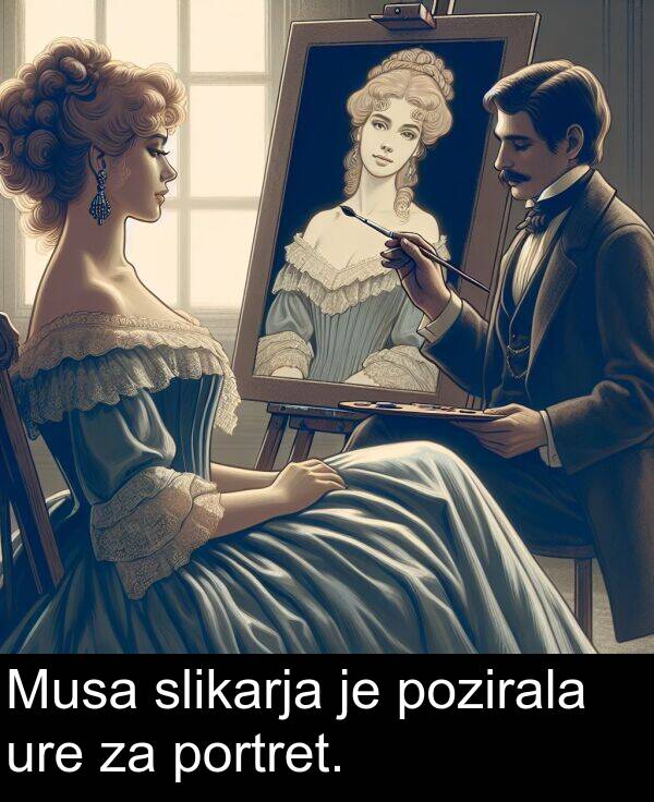 slikarja: Musa slikarja je pozirala ure za portret.