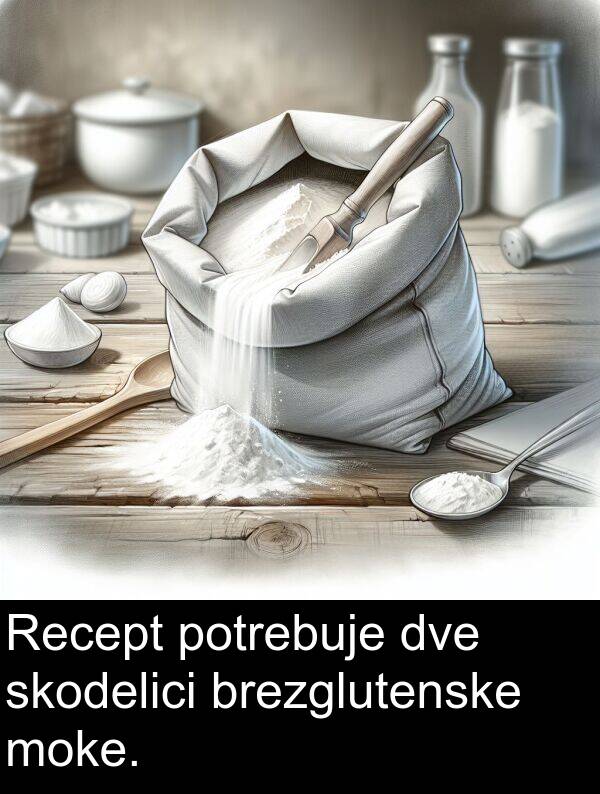 brezglutenske: Recept potrebuje dve skodelici brezglutenske moke.
