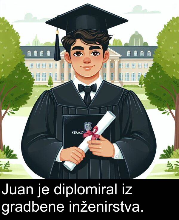 gradbene: Juan je diplomiral iz gradbene inženirstva.