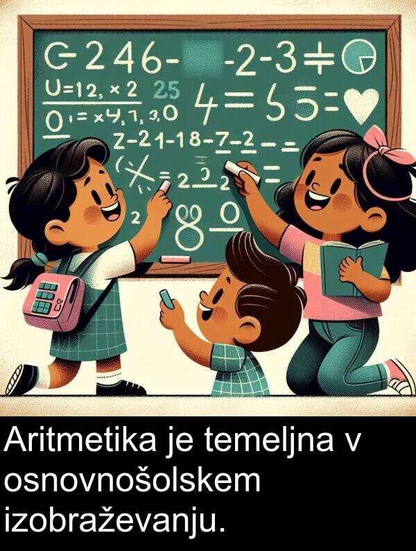 temeljna: Aritmetika je temeljna v osnovnošolskem izobraževanju.