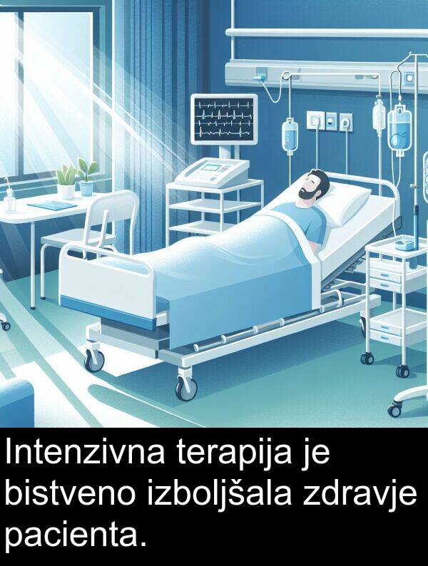 pacienta: Intenzivna terapija je bistveno izboljšala zdravje pacienta.