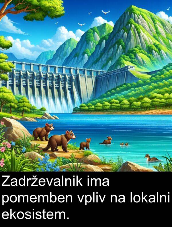 ekosistem: Zadrževalnik ima pomemben vpliv na lokalni ekosistem.