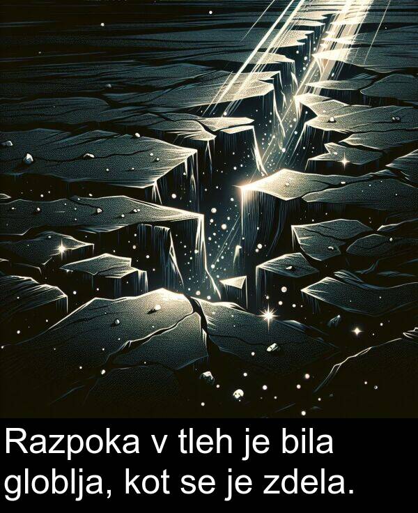 globlja: Razpoka v tleh je bila globlja, kot se je zdela.
