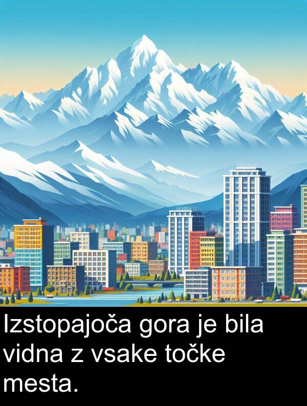 mesta: Izstopajoča gora je bila vidna z vsake točke mesta.