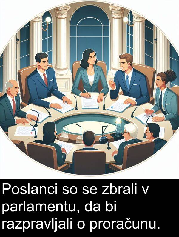 razpravljali: Poslanci so se zbrali v parlamentu, da bi razpravljali o proračunu.