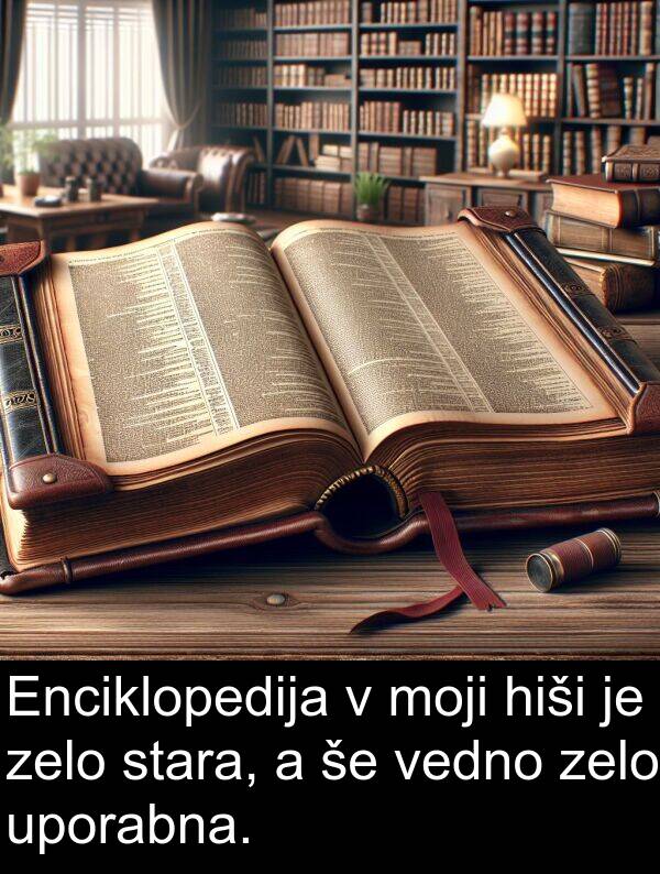 hiši: Enciklopedija v moji hiši je zelo stara, a še vedno zelo uporabna.