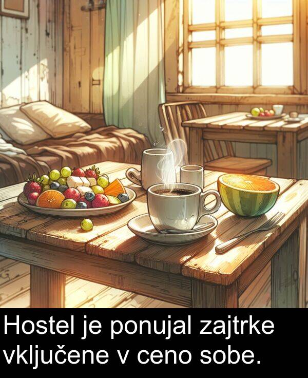 ceno: Hostel je ponujal zajtrke vključene v ceno sobe.