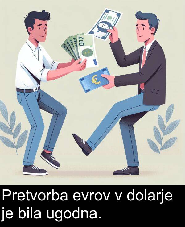 bila: Pretvorba evrov v dolarje je bila ugodna.