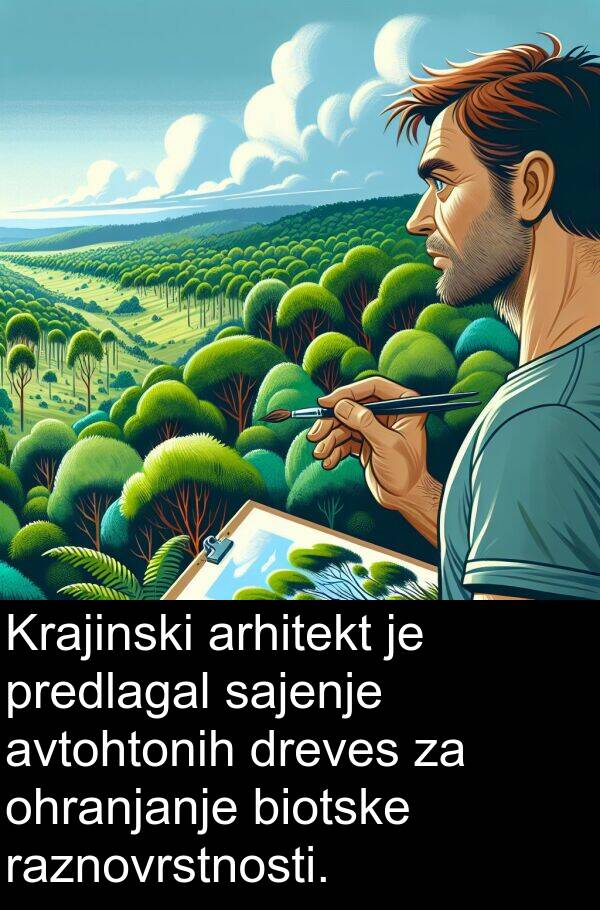 sajenje: Krajinski arhitekt je predlagal sajenje avtohtonih dreves za ohranjanje biotske raznovrstnosti.