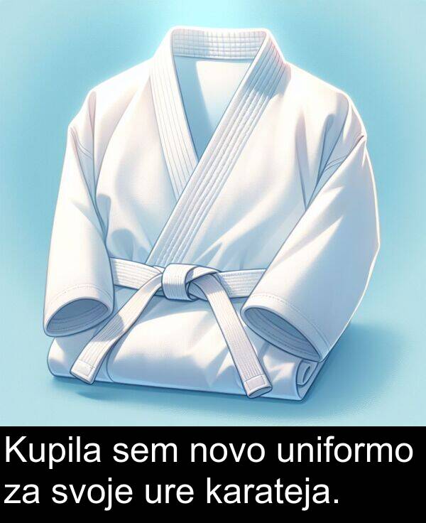 novo: Kupila sem novo uniformo za svoje ure karateja.