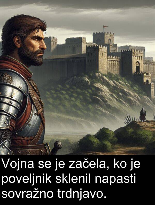 sovražno: Vojna se je začela, ko je poveljnik sklenil napasti sovražno trdnjavo.