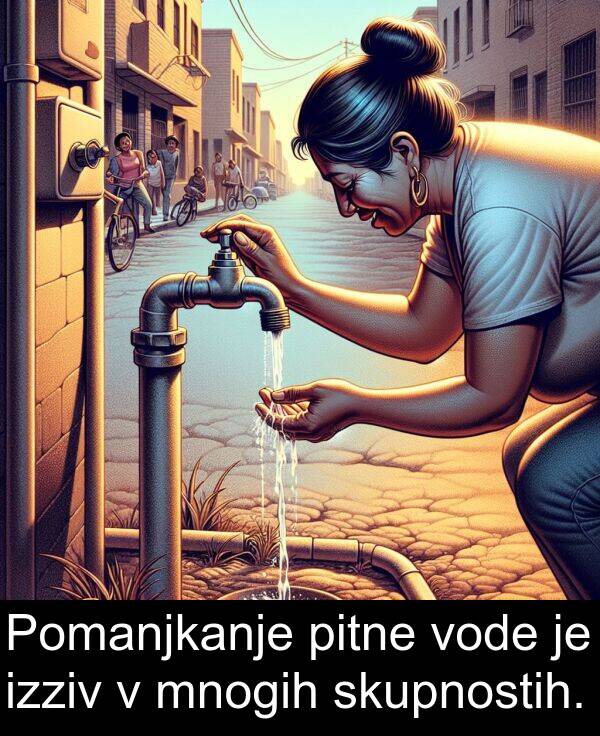pitne: Pomanjkanje pitne vode je izziv v mnogih skupnostih.
