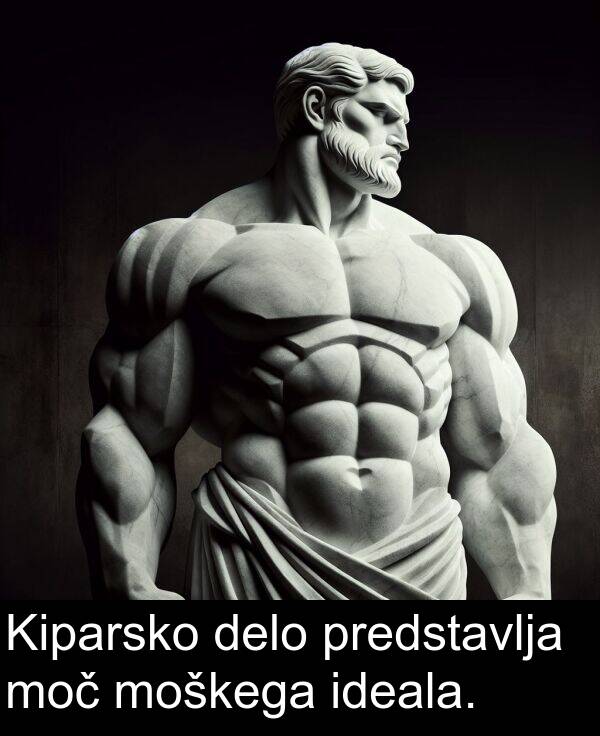 moč: Kiparsko delo predstavlja moč moškega ideala.